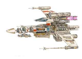 Illustration for article titled Estos increíbles dibujos muestran el interior de las naves de Star Wars